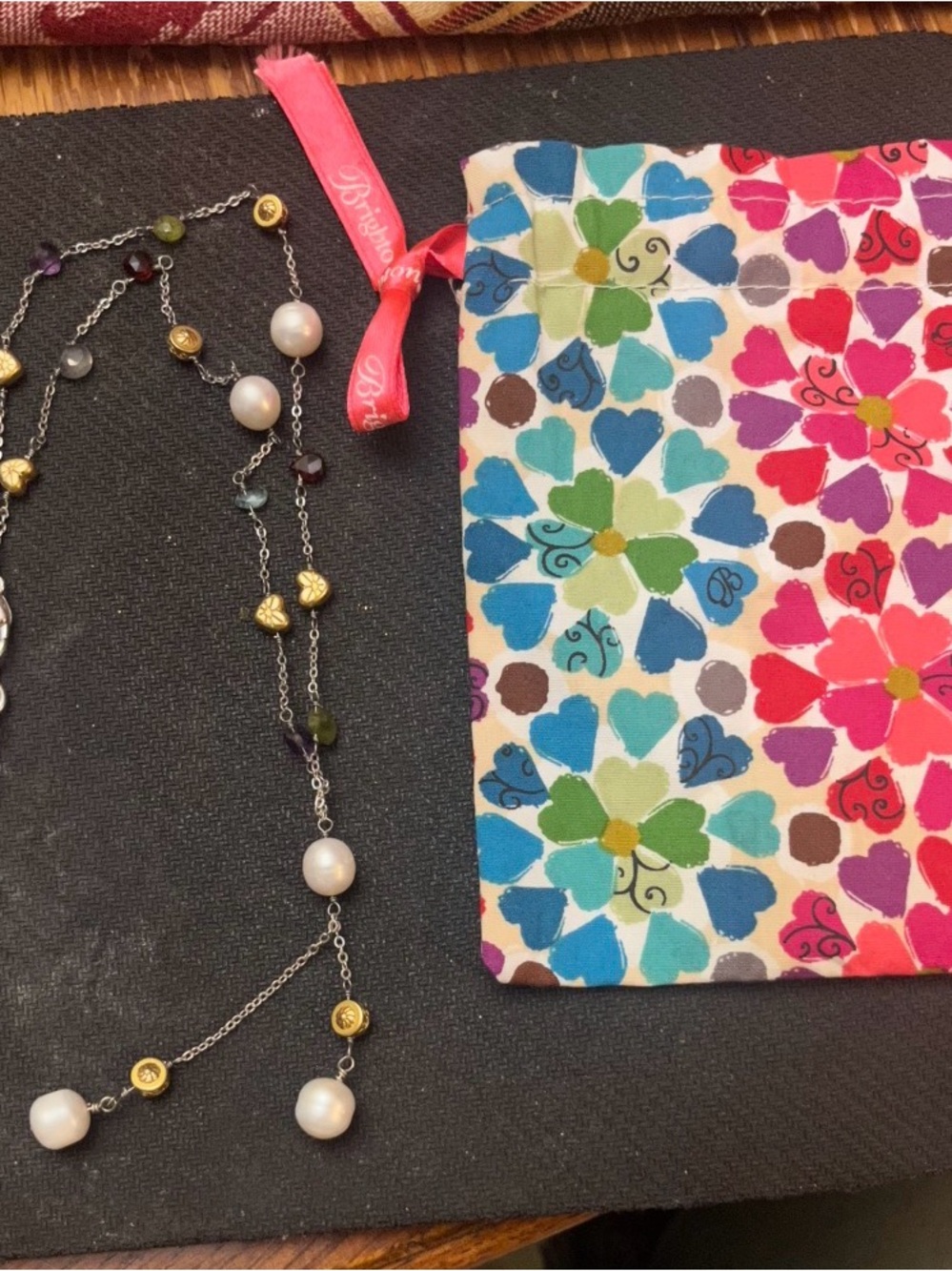 Brighton Multicolor Heart & Pearl Station Necklace